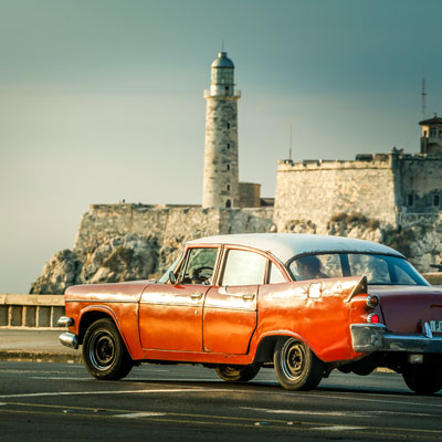 photo of VISITING MORRO FORTRESS IN VINTAGE CAR